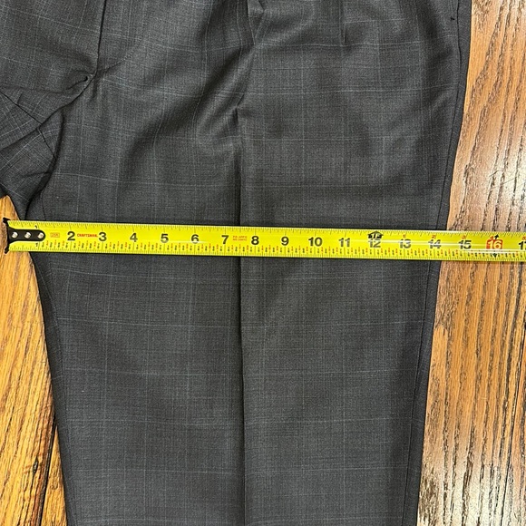 CUSTOM PETER MILLAR MENS 2 BUTTON WOOL GRAY/BLUE SUIT WITH PLEATED CUFFED PANTS - Picture 16 of 16